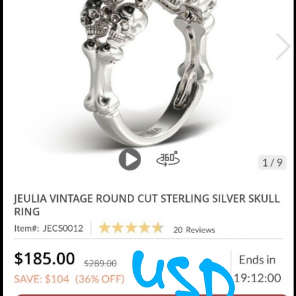 Jeulia Skull Ring - Picture 4 of 6